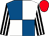 Royal blue and white quartered, black and white striped sleeves, red cap (Straightline Bloodstock)