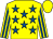 Yellow, royal blue stars, striped sleeves, yellow cap (P D Smith Holdings Ltd)