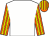 White, orange and yellow striped sleeves and cap (Inside Track Racing Club)