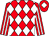 Red and white diamonds, striped sleeves, red cap, white diamond (Racehorse Ownership Club)