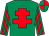 Emerald green, red cross of lorraine, striped sleeves, quartered cap (The New River Partnership)
