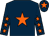 Dark blue, orange star, dark blue sleeves, orange stars, dark blue cap, orange star (Simon & Lisa Hobson)