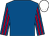 Royal blue, scarlet striped sleeves, white cap (Emma Bishop Racing Club)