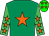 Emerald green,orange star,emGreen sleeves,orange stars,green cap,orange stars (R A Scott)