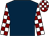 Dark blue, maroon and white check sleeves and cap (Stoneleigh Racing Ii)