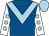 Royal blue, light blue chevron, white sleeves, light blue spots, light blue cap (Vantage Point Racing Club)