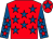 Red, royal blue stars, royal blue sleeves, red stars, red cap, royal blue star (Jimmy Mangan Racing Club)