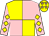 Yellow and pink (quartered), pink sleeves, yellow diamonds, yellow cap, pink stars (Ursa Major Racing)