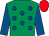 Emerald green, royal blue spots and sleeves, red cap (The Unscrupulous Judges)