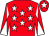 Red, white stars, diabolo on sleeves and star on cap (D Bainbridge & N Bycroft)