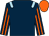 Dark blue, light blue epaulets, dark blue and orange striped sleeves, orange cap (Mildmay Racing & D H Caslon)
