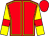 Red, yellow seams, yellow sleeves, red armlets, red cap (Newmarket Equine Tours Racing Club)