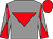 Grey, red inverted triangle, diabolo on sleeves, red cap (Garrad Brothers Equine)