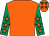 Orange, emerald green sleeves, orange stars, orange cap, emerald green stars (The Fox And Duck Syndicate)