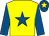 Yellow, royal blue star & sleeves, royal blue cap, yellow star (Primrose & Blue Syndicate)