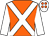 Orange, white cross belts and sleeves, white cap, orange spots (M Wigham, G D J Linder, S Hassiakos)