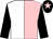 Pink & white halved, black sleeves, black cap, pink star (Robcour)
