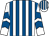 White & royal blue stripes, royal blue chevrons on sleeves, striped cap (D G Paul)
