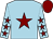 Light blue, maroon star, maroon stars on sleeves, maroon cap (Seven Chasers Syndicate)