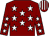 Maroon, white stars, striped cap (J Kernohan)
