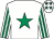 White, emerald green star, striped sleeves, white cap, emerald green stars (Cooper Family Syndicate)