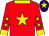 Red, gold star, gold stars on sleeves, gold collar and cuffs, gold star on purple cap (Aviatica Bloodstock, China Racing Club)