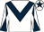 White, dark blue chevron, diabolo on sleeves and star on cap (Hog Racing)