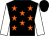 Black, orange stars, white sleeves, black cap (Mr Daryl McGillicuddy)