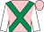 Pink, emerald green cross belts, white sleeves (Mr Nicholas Jonsson)